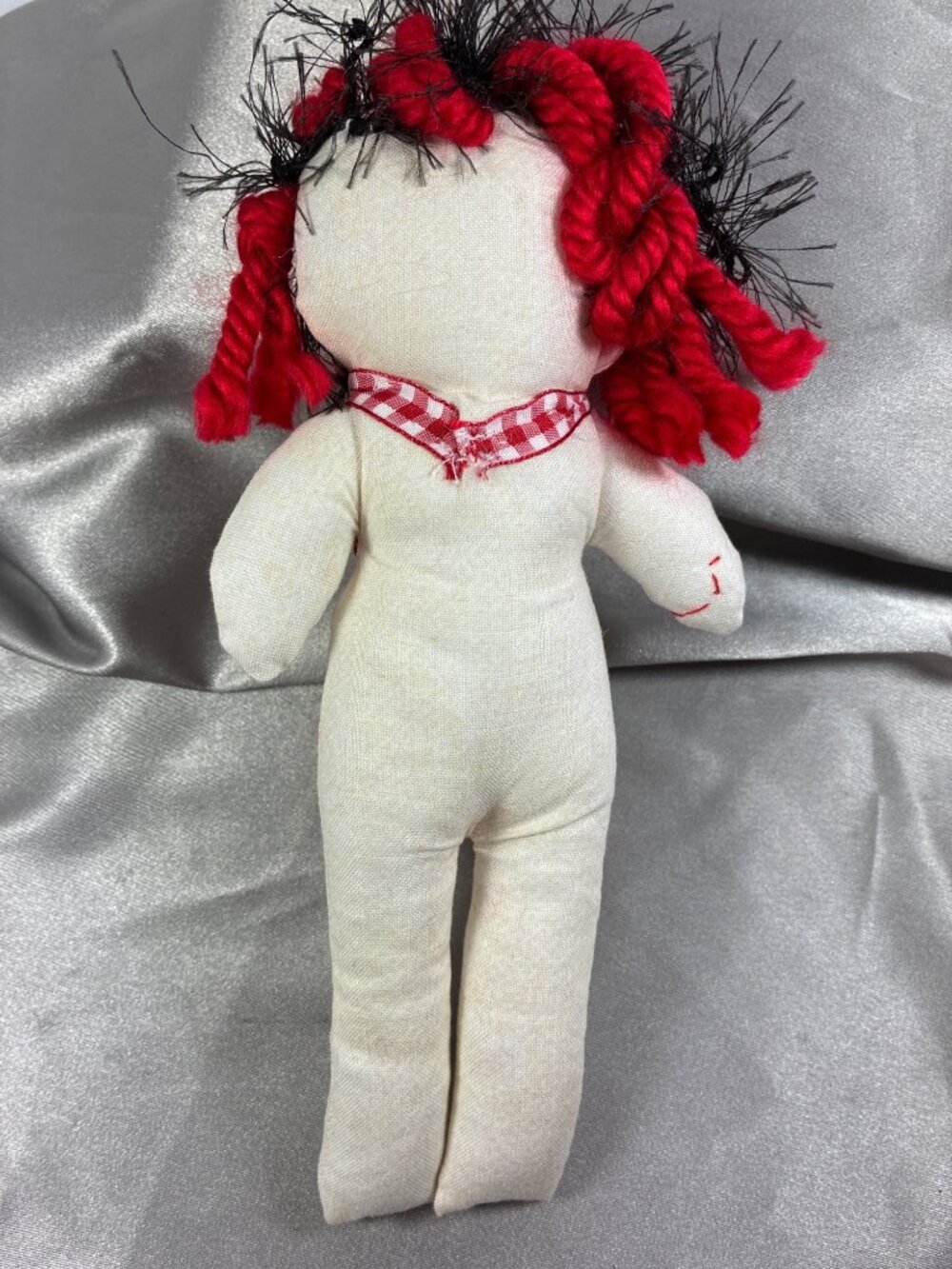Handmade Halloween Rag Doll Pair Primitive Folk Art Creepy Cute OOAK 13" & 8" - Picture 5 of 15